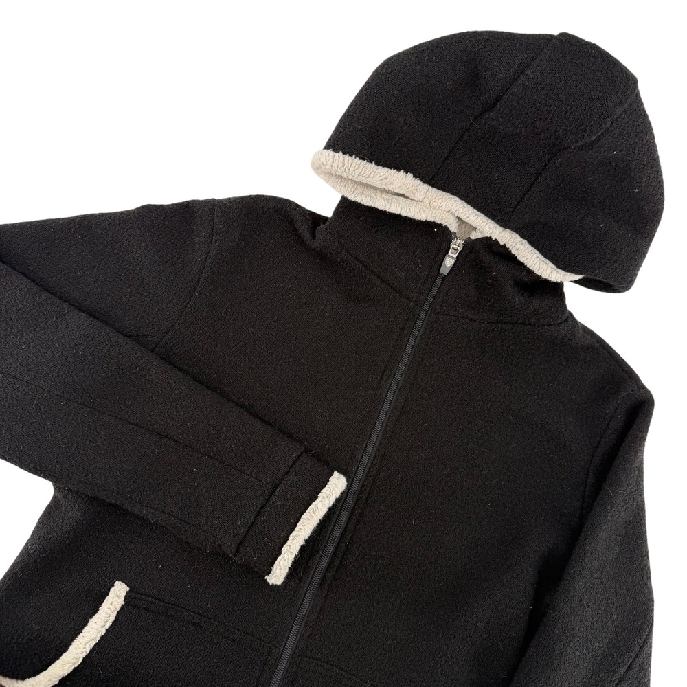 Kuhl Black Alfpaca Fleece‎ Sherpa Lined Zip Up Hoodie Jacket Women's Size L Ski